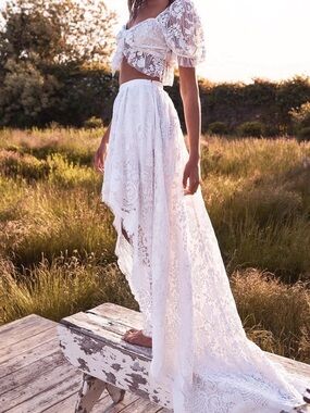 Loveshackfancy Bridal Halsey High Low Skirt 4